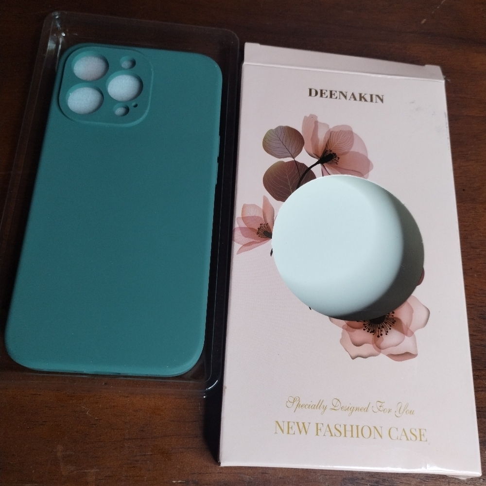 New Iphone 13 Pro Teal Phone Case with Screen Protectors